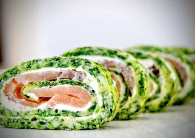 low carb rezept lachs spinat rolle