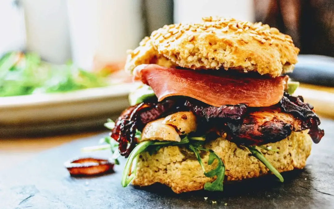 Gesunder Burger mit gesundem Burger Brötchen