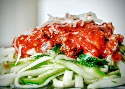 Zucchini Low Carb Spaghetti Bolognese