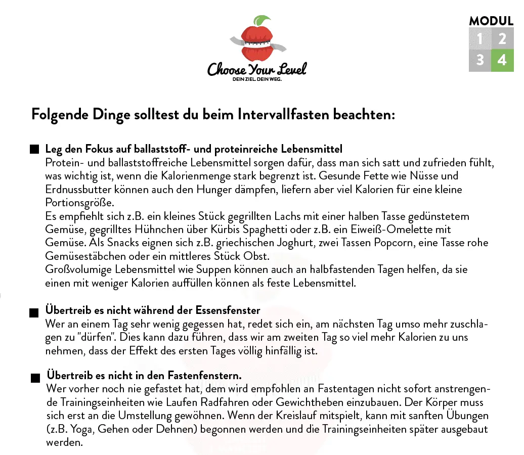 Intervallfasten Infos